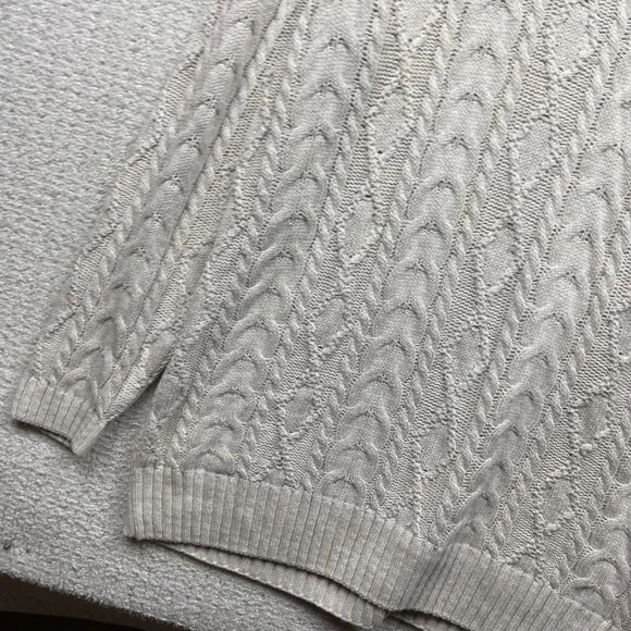 VTG 90's Cotton Road Cable Knit Turle Neck Sweater Wom Sz L Scandinavian Sailor - Picture 3 of 12